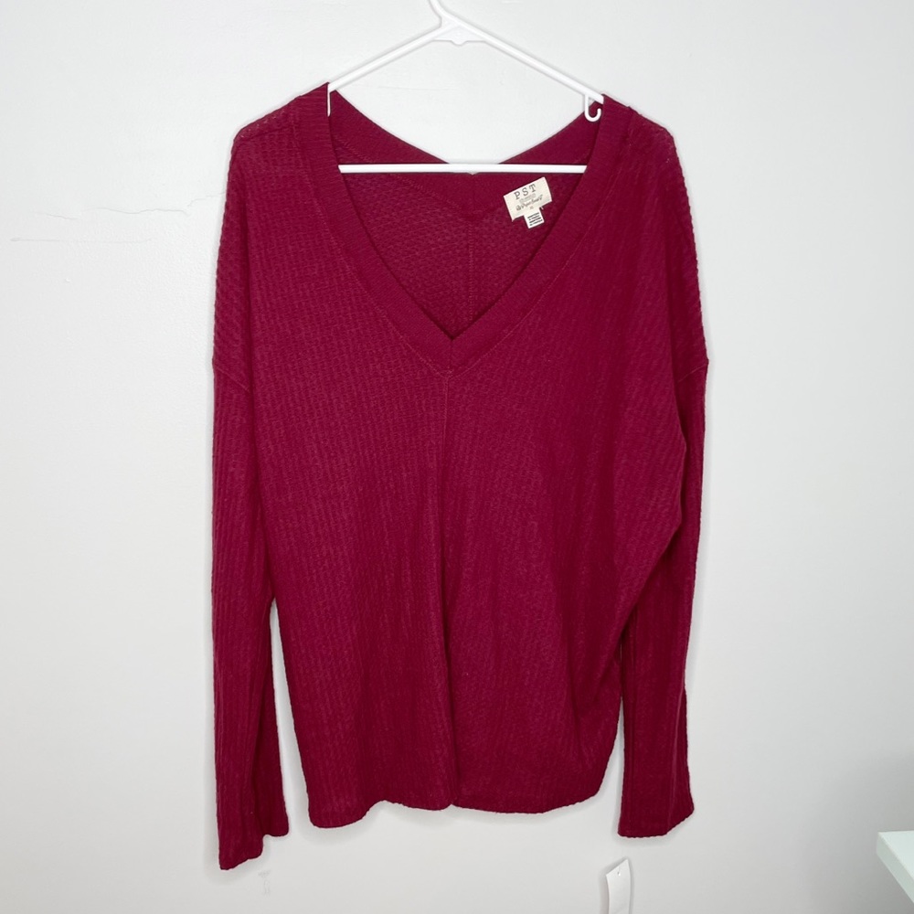 NWT burgundy sweater V-neck